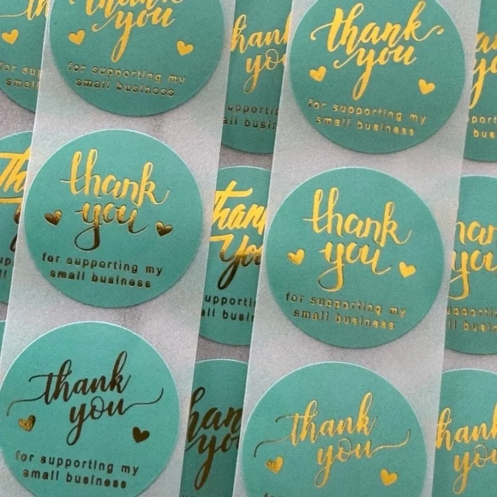 40 Small Thank You Stickers! (Quarter Size)